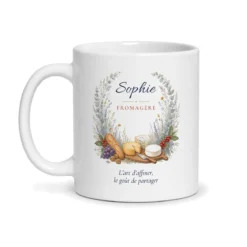 Mug fromagère personnalisé prénom – mug blanc vu de face