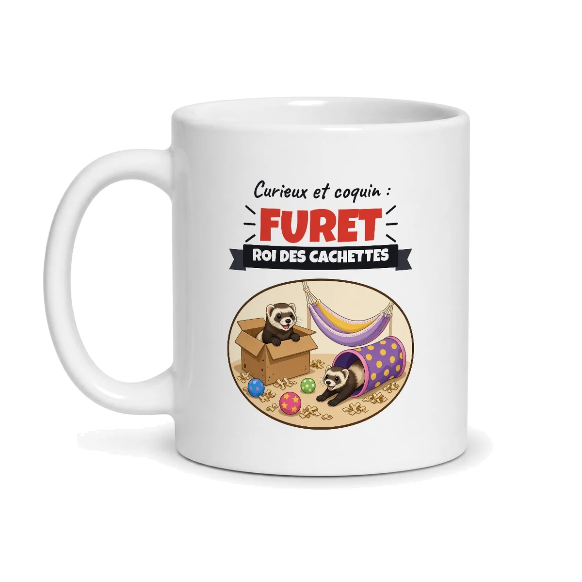 Mug furet – mug blanc vu de face