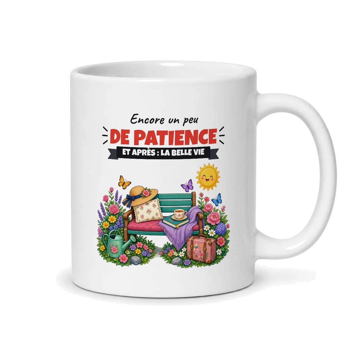 Mug future retraitée – mug blanc vu du dos