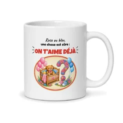 Mug gender reveal – mug blanc vu du dos