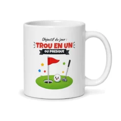 Mug golf – mug blanc vu du dos
