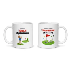 Mug golf – les deux faces du mug côte à côte