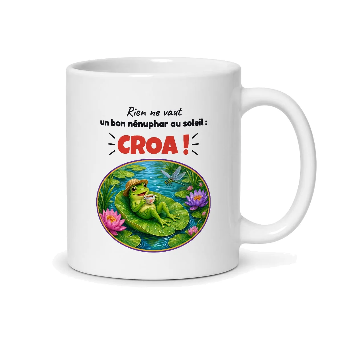 Mug grenouille – mug blanc vu du dos