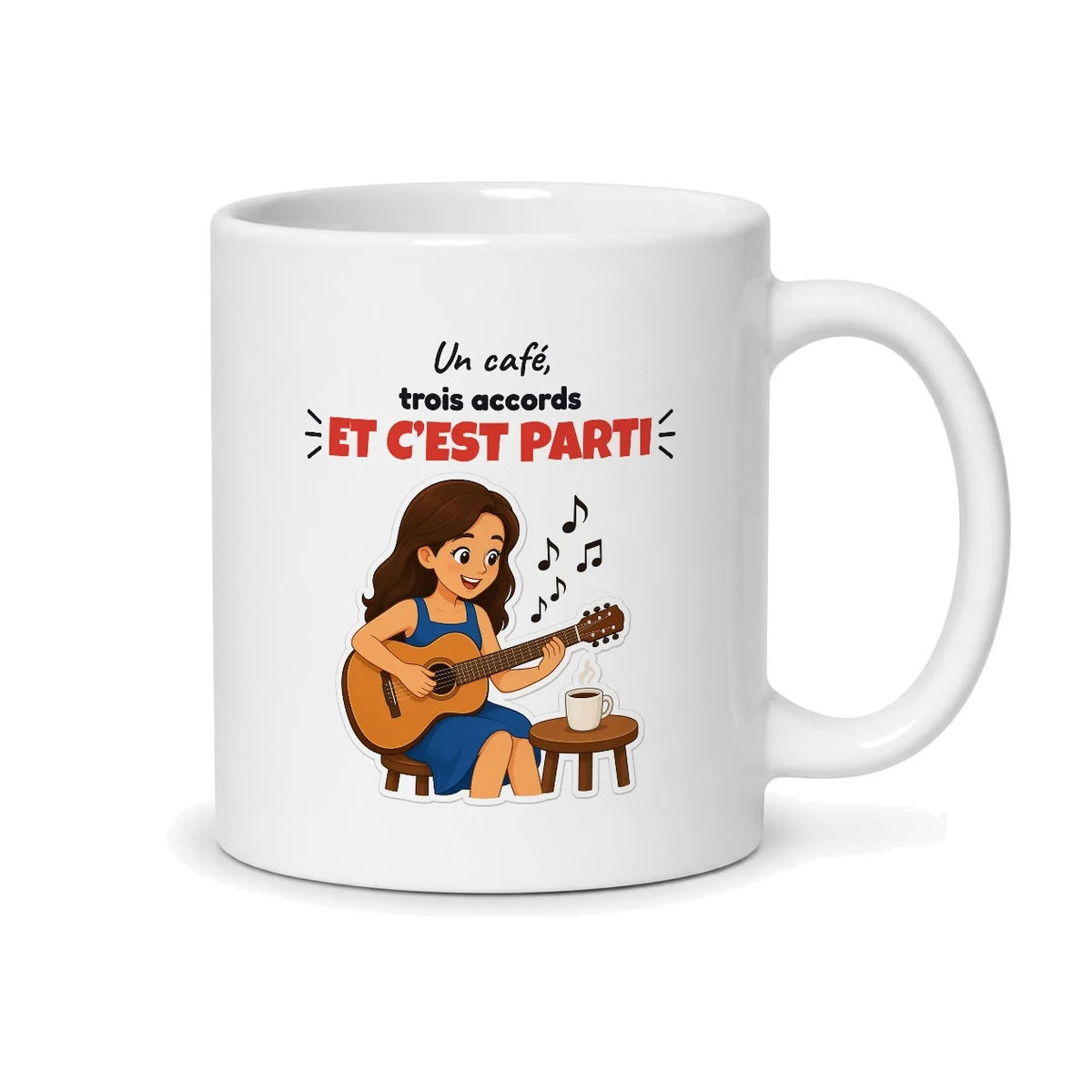 Mug guitare – mug blanc vu du dos
