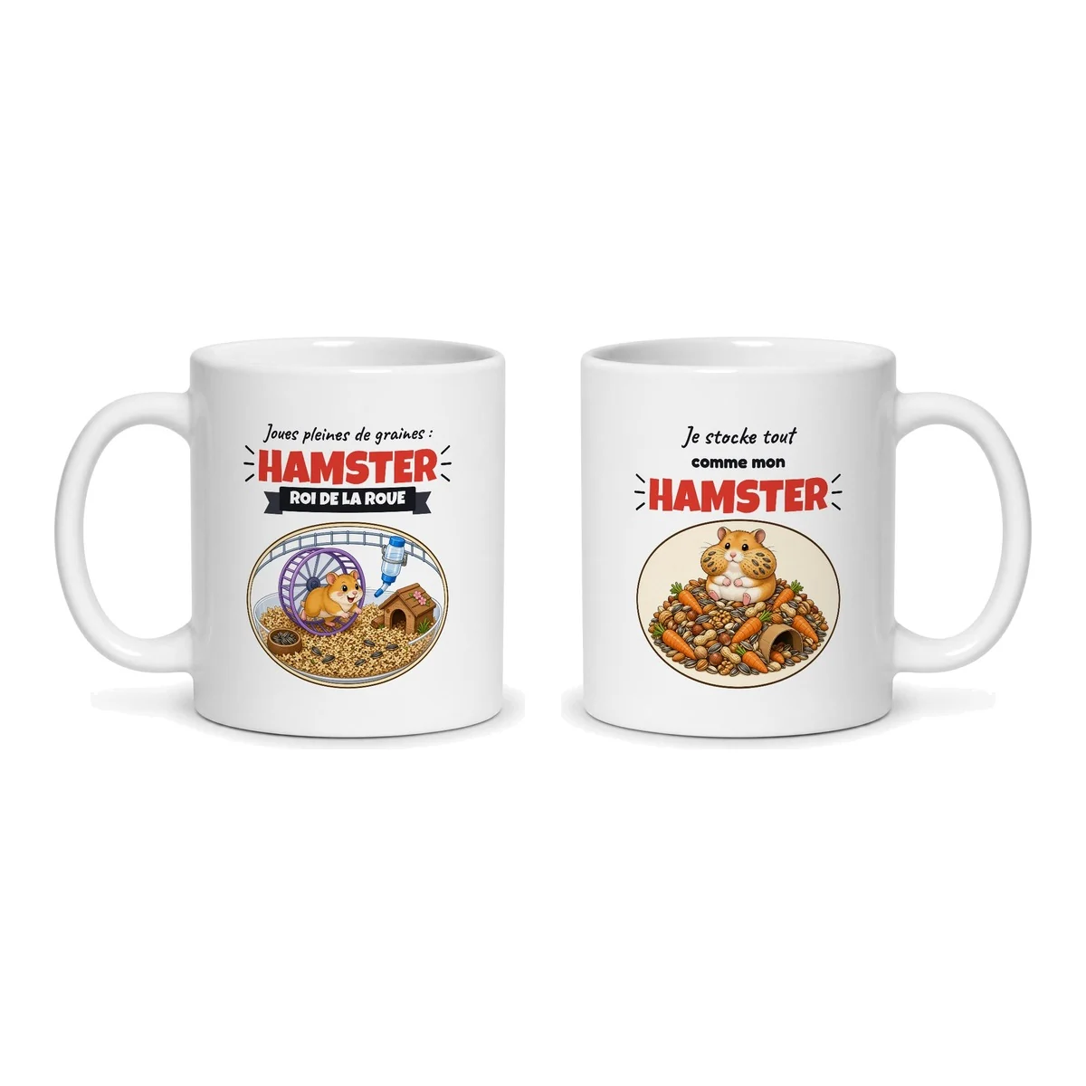 Mug hamster – les deux faces du mug côte à côte