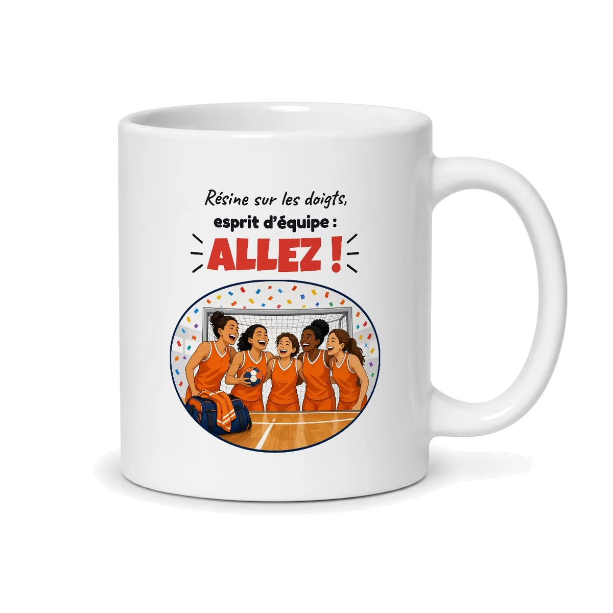Mug handball – mug blanc vu du dos