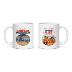 Mug handball – les deux faces du mug côte à côte