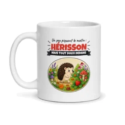Mug hérisson – mug blanc vu de face