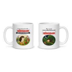 Mug hérisson – les deux faces du mug côte à côte