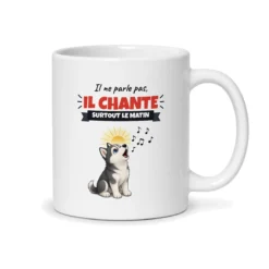 Mug husky – mug blanc vu du dos