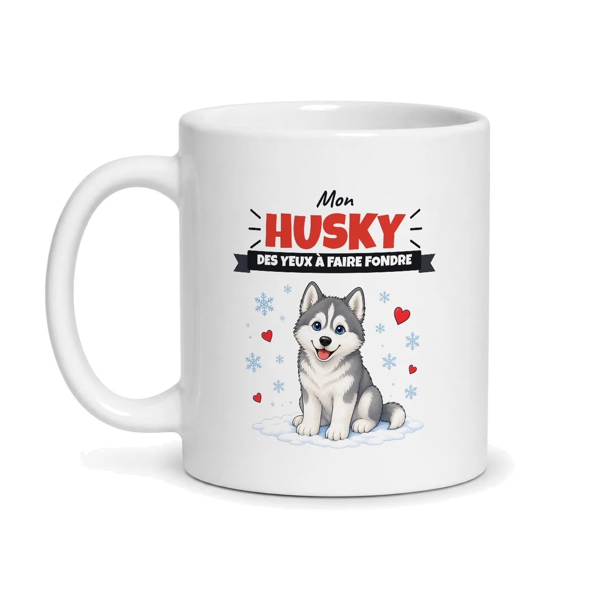 Mug husky – mug blanc vu de face