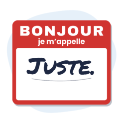 Mug il s'appelle Juste personnalisé, visuel de la face arrière