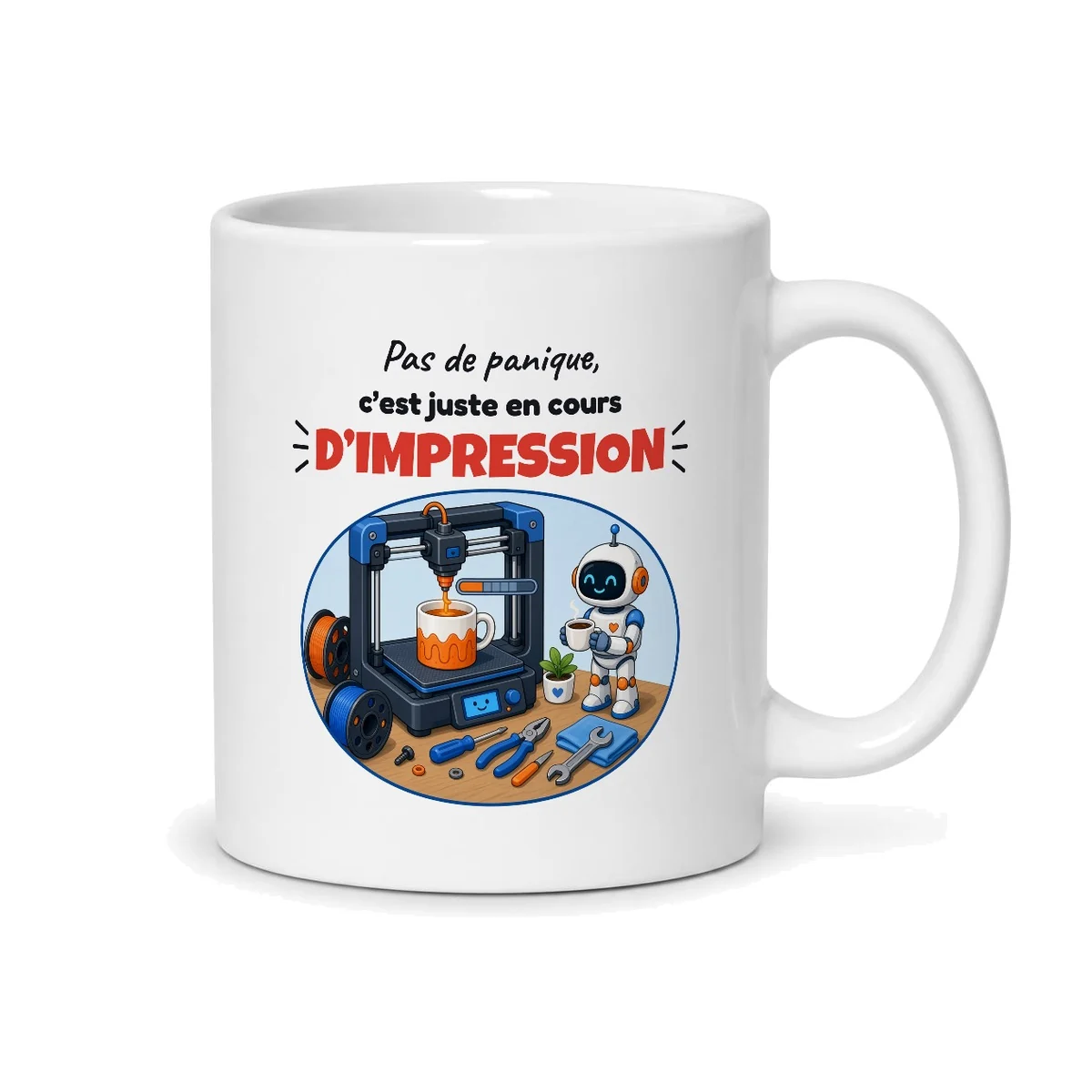 Mug impression 3D – mug blanc vu du dos
