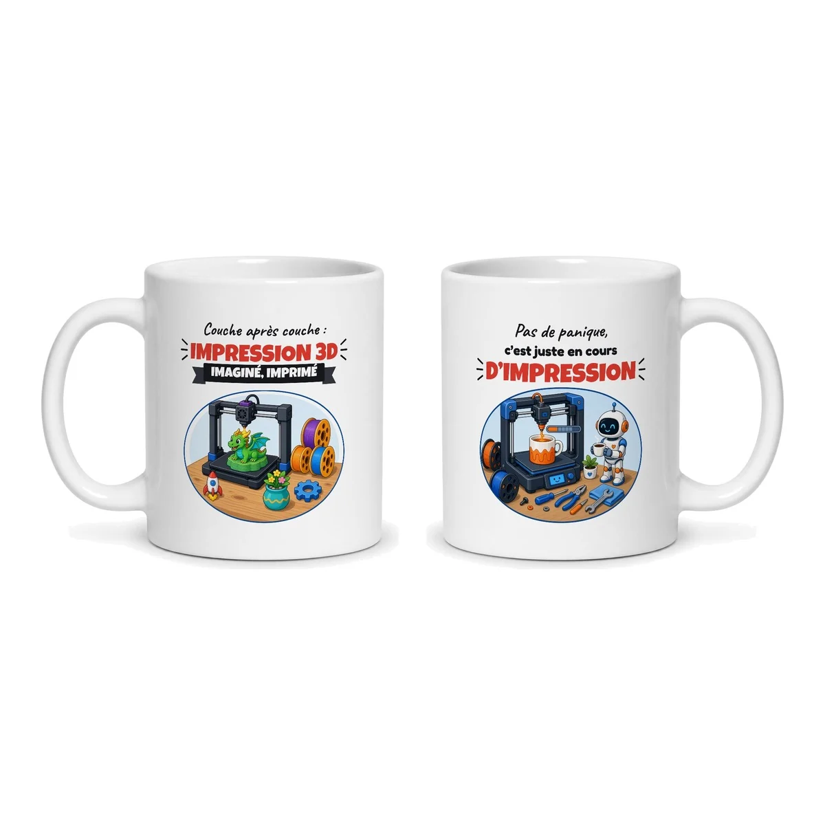 Mug impression 3D – les deux faces du mug côte à côte