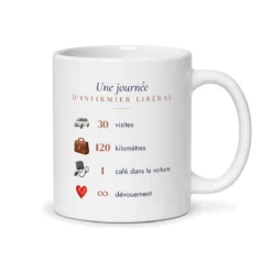 Mug infirmier libéral personnalisé prénom – mug blanc vu du dos