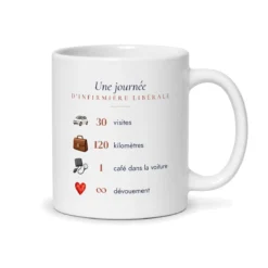 Mug infirmière libérale personnalisé prénom – mug blanc vu du dos
