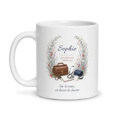 Mug infirmière libérale personnalisé prénom – mug blanc vu de face
