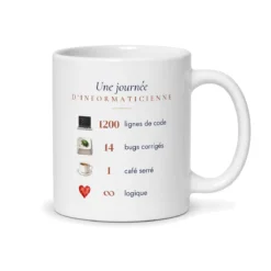 Mug informaticienne personnalisé prénom – mug blanc vu du dos