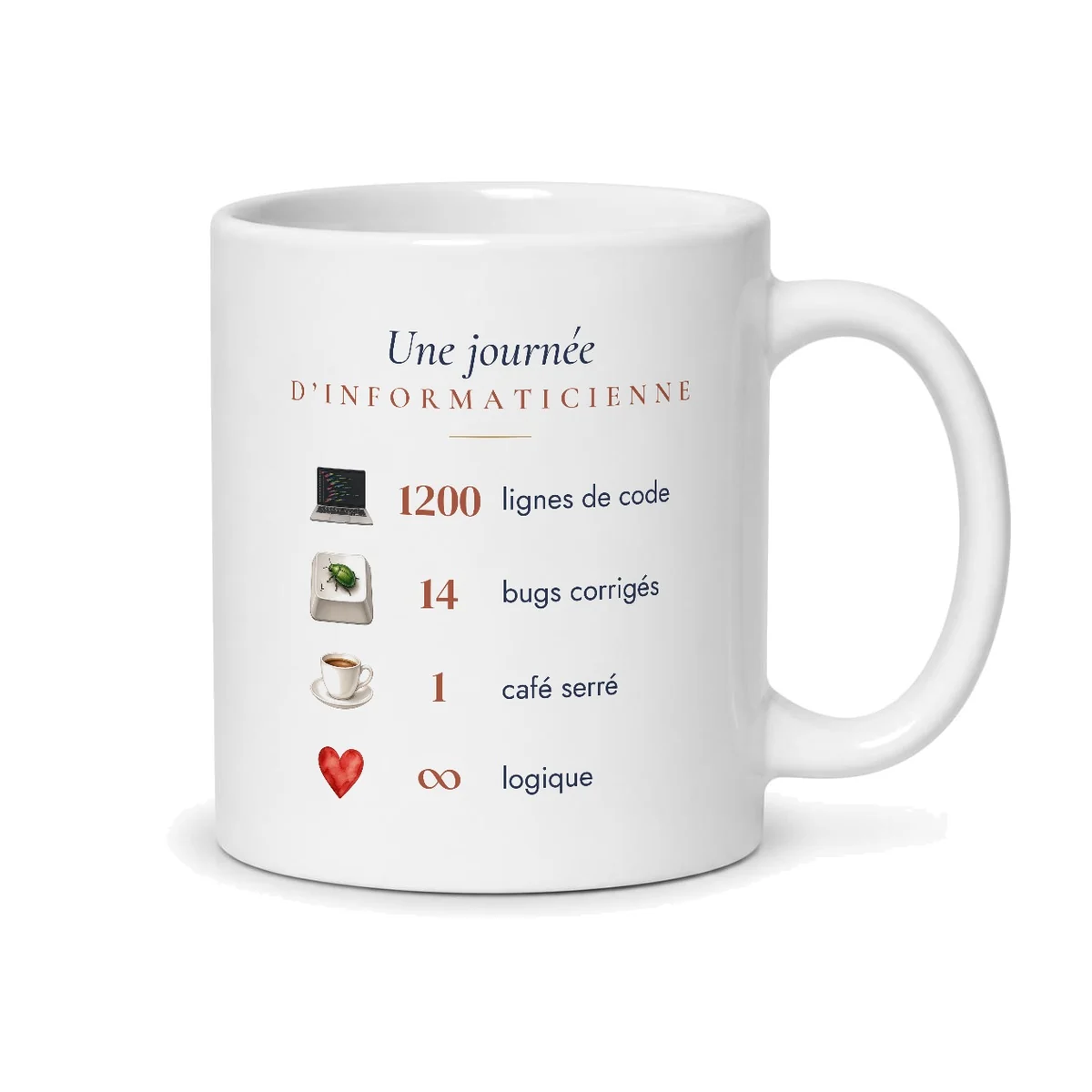 Mug informaticienne personnalisé prénom – mug blanc vu du dos