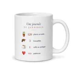 Mug jardinier personnalisé prénom – mug blanc vu du dos