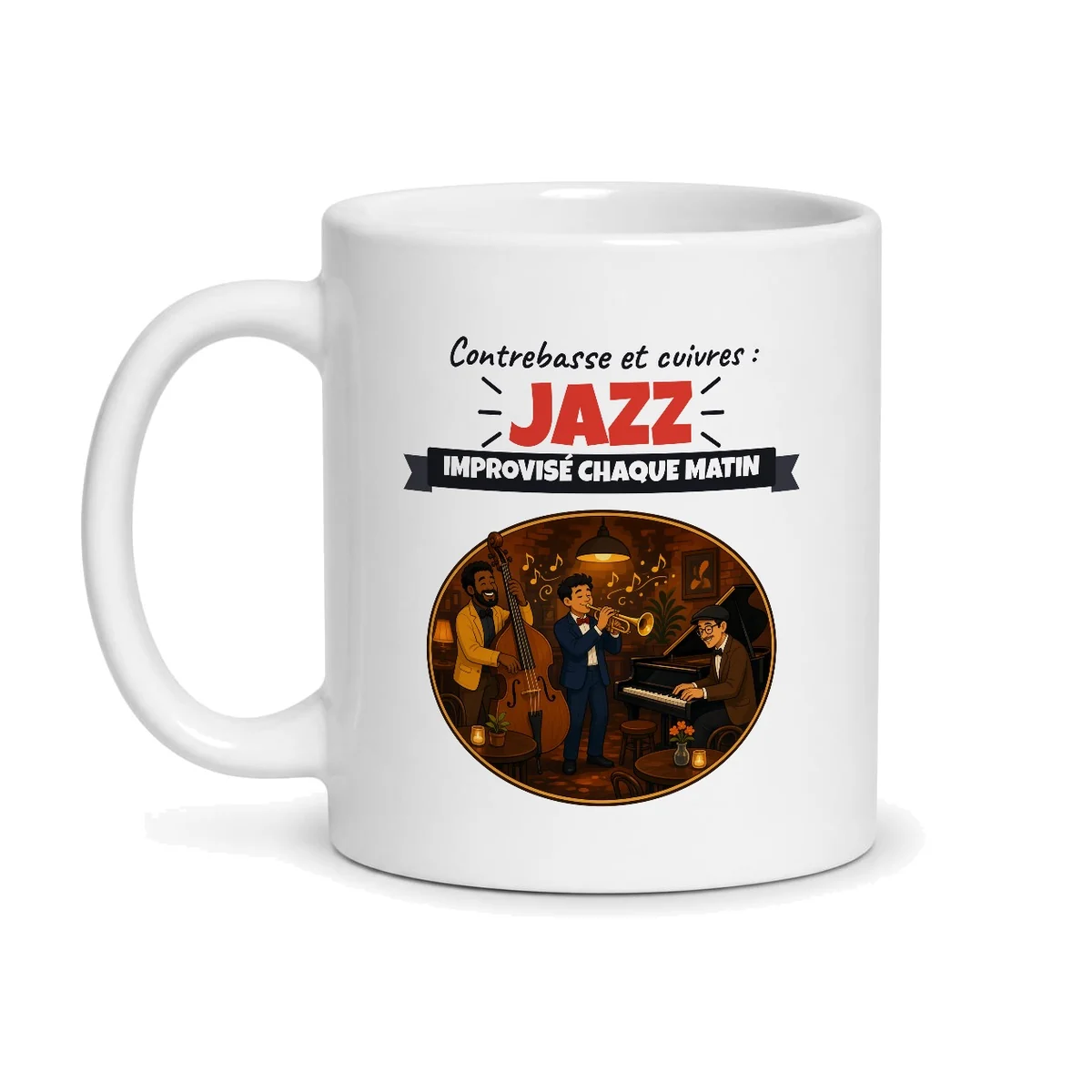 Mug jazz – mug blanc vu de face