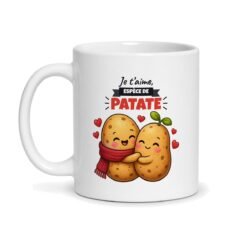 Mug « Je t'aime, espèce de patate », vue de face