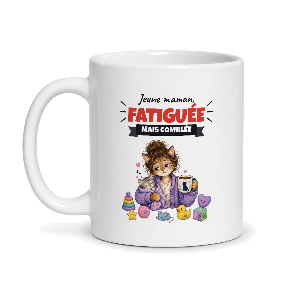 Mug jeune maman – mug blanc vu de face