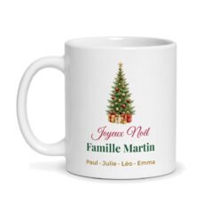 Mug Joyeux Noël Famille personnalisé nom et prénoms – mug personnalisé