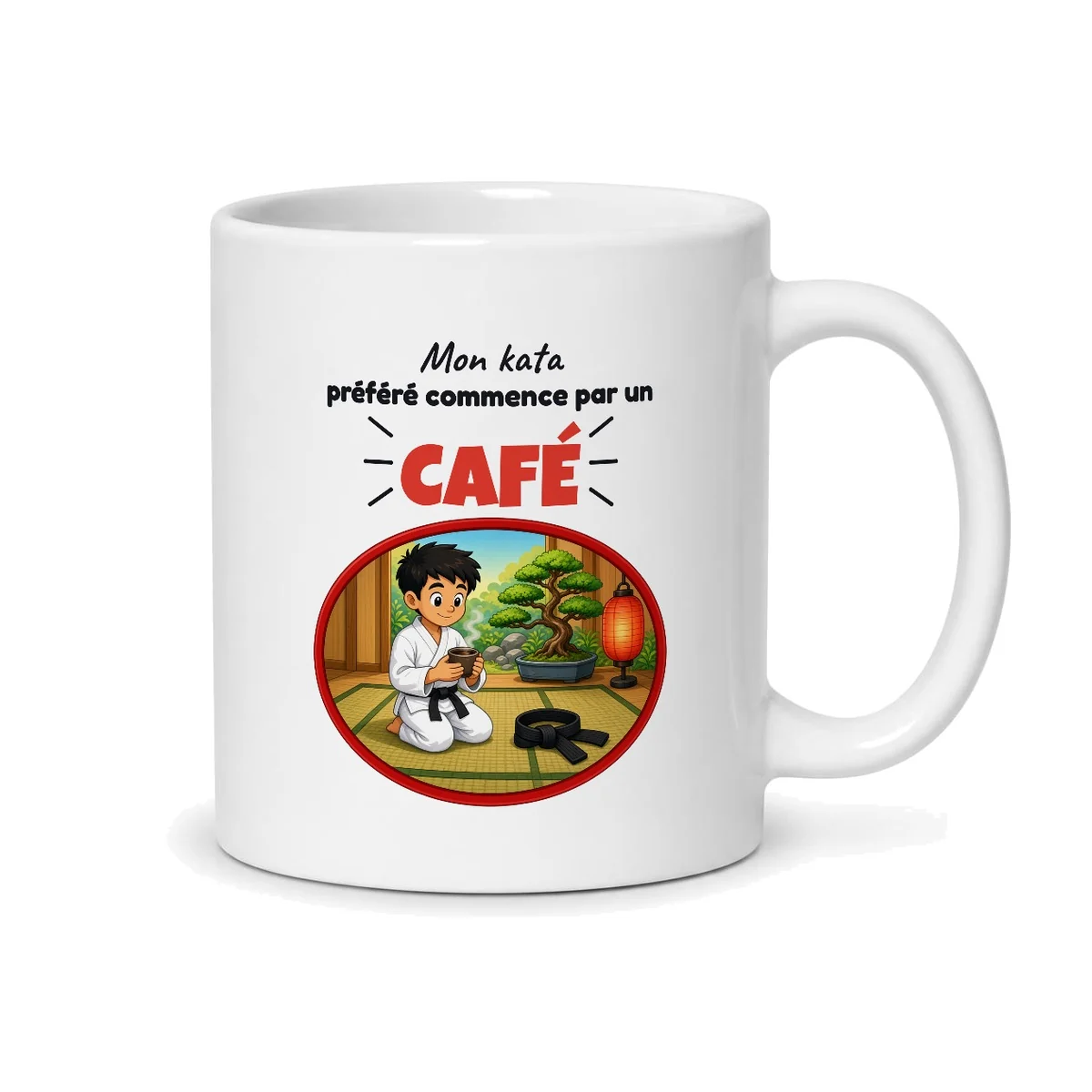 Mug karaté – mug blanc vu du dos