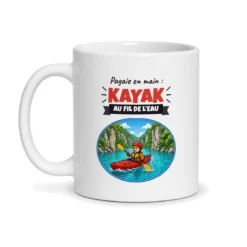 Mug kayak – mug blanc vu de face