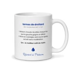 Mug Larmes de droitard, dos avec Réservé à prénom