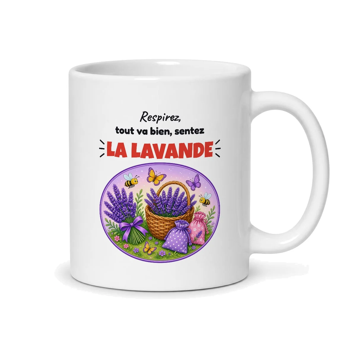 Mug lavande – mug blanc vu du dos