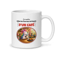Mug licorne – mug blanc vu du dos
