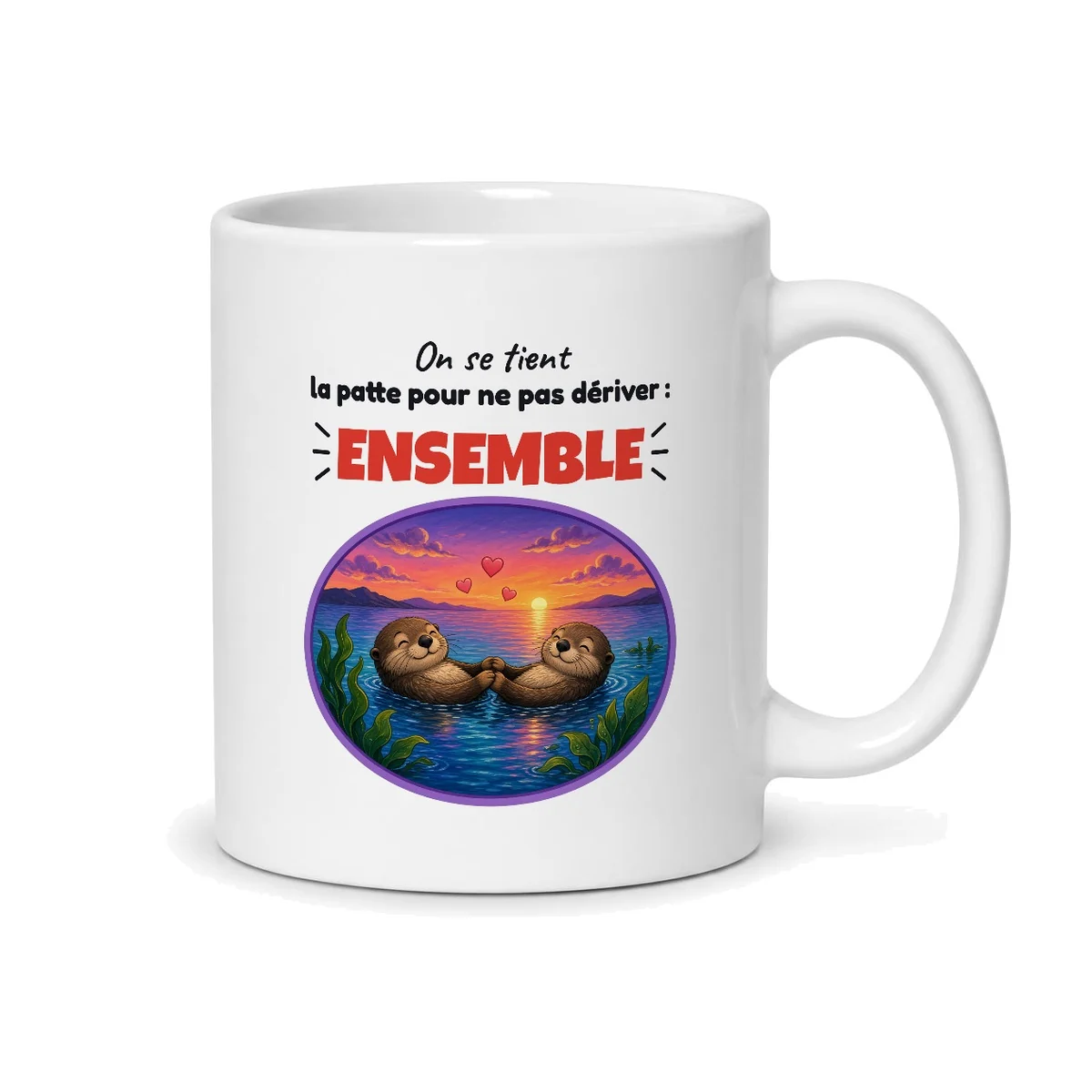 Mug loutre – mug blanc vu du dos