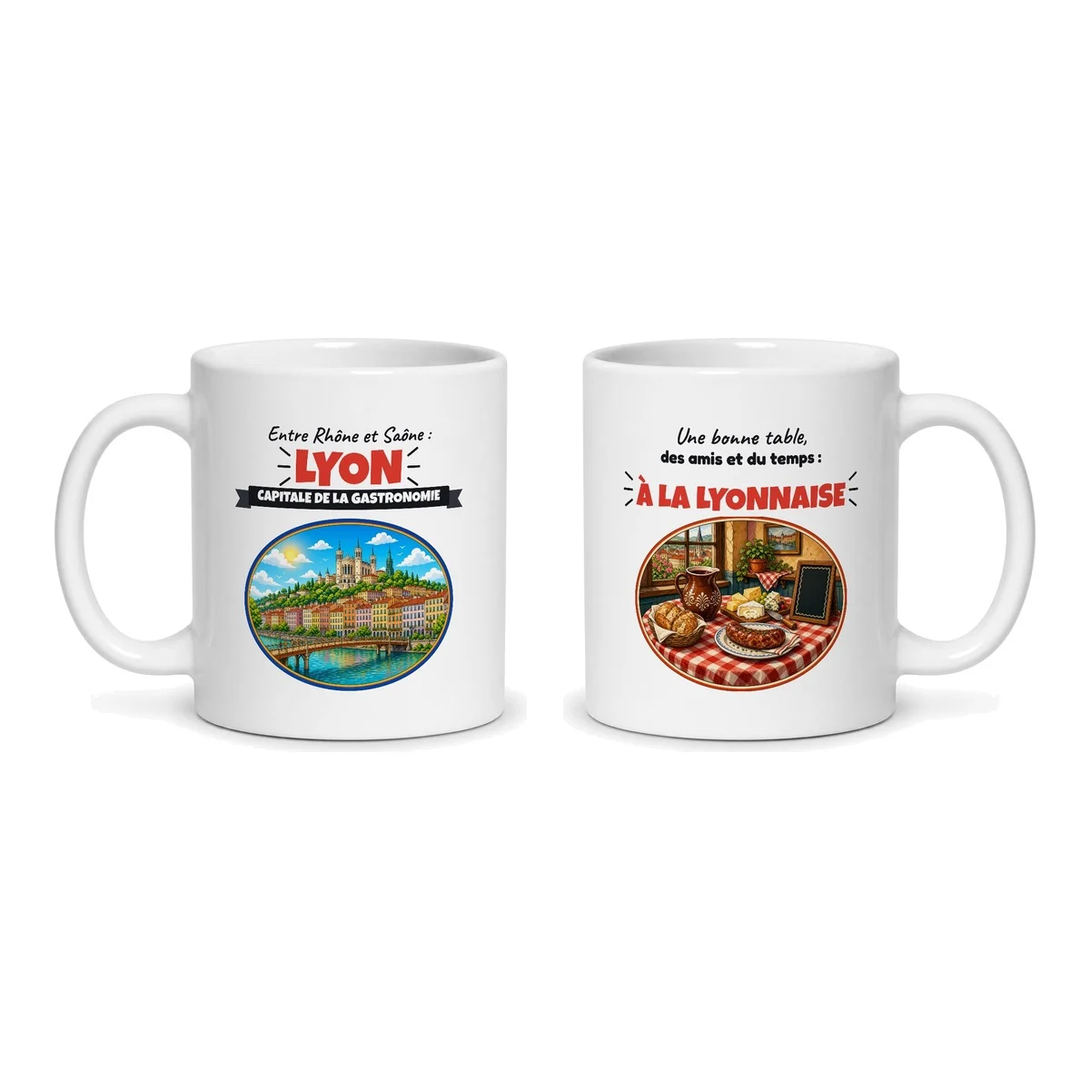 Mug Lyon – les deux faces du mug côte à côte