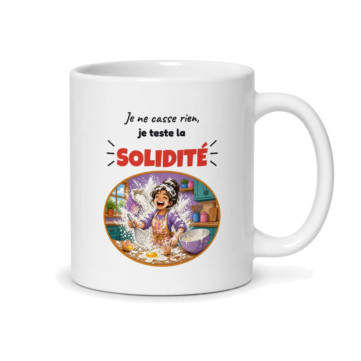 Mug maladroite – mug blanc vu du dos
