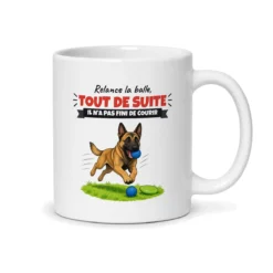 Mug malinois – mug blanc vu du dos
