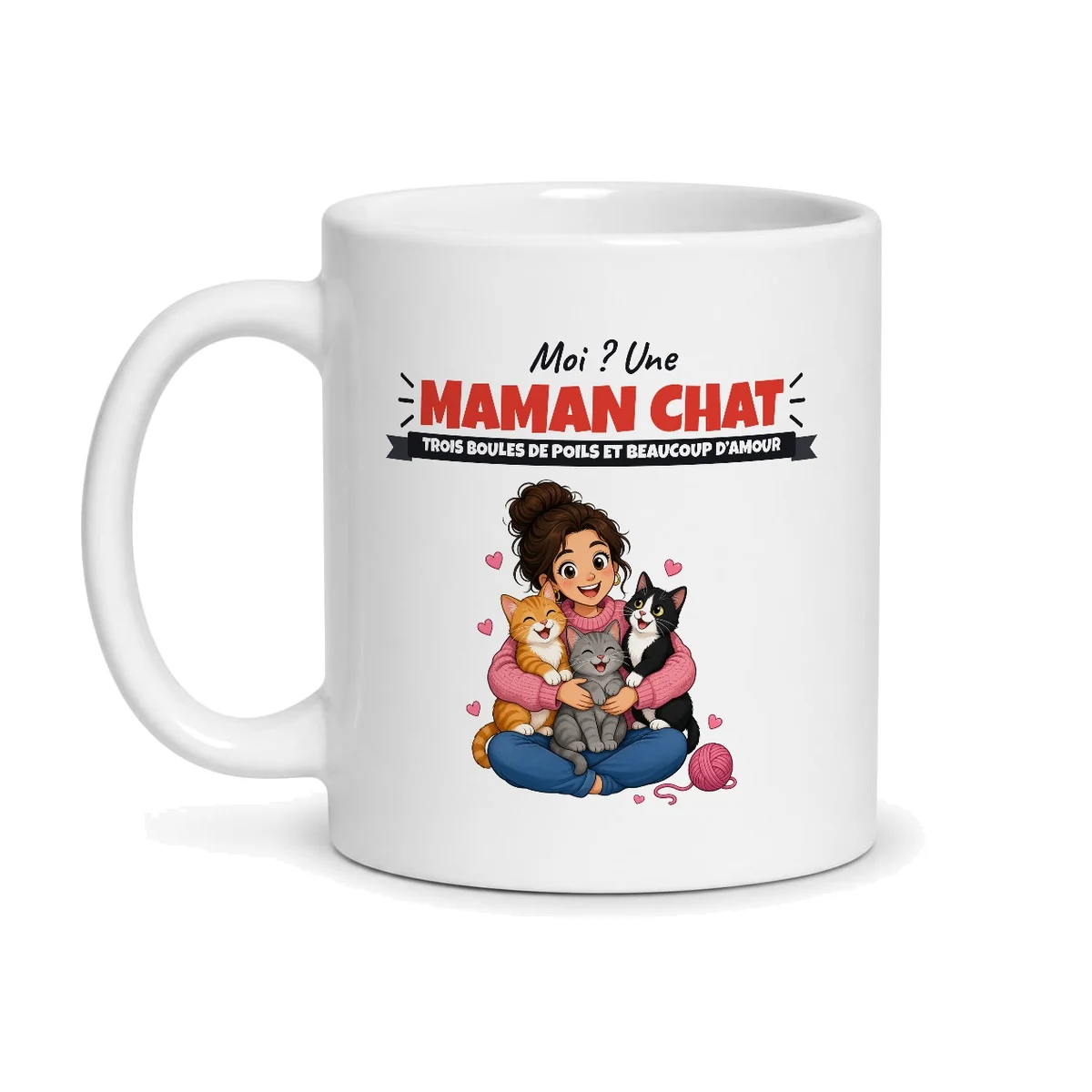 Mug maman chat – mug blanc vu de face