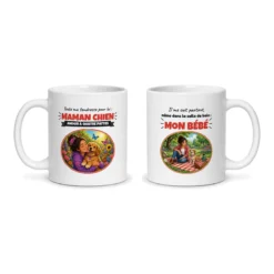 Mug maman chien – les deux faces du mug côte à côte