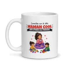 Mug maman cool – mug blanc vu de face