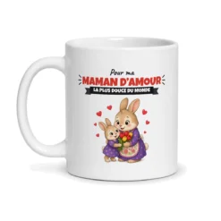 Mug maman d’amour – mug blanc vu de face