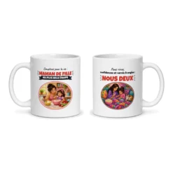 Mug maman de fille – les deux faces du mug côte à côte