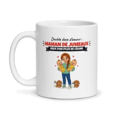 Mug maman de jumeaux – mug blanc vu de face