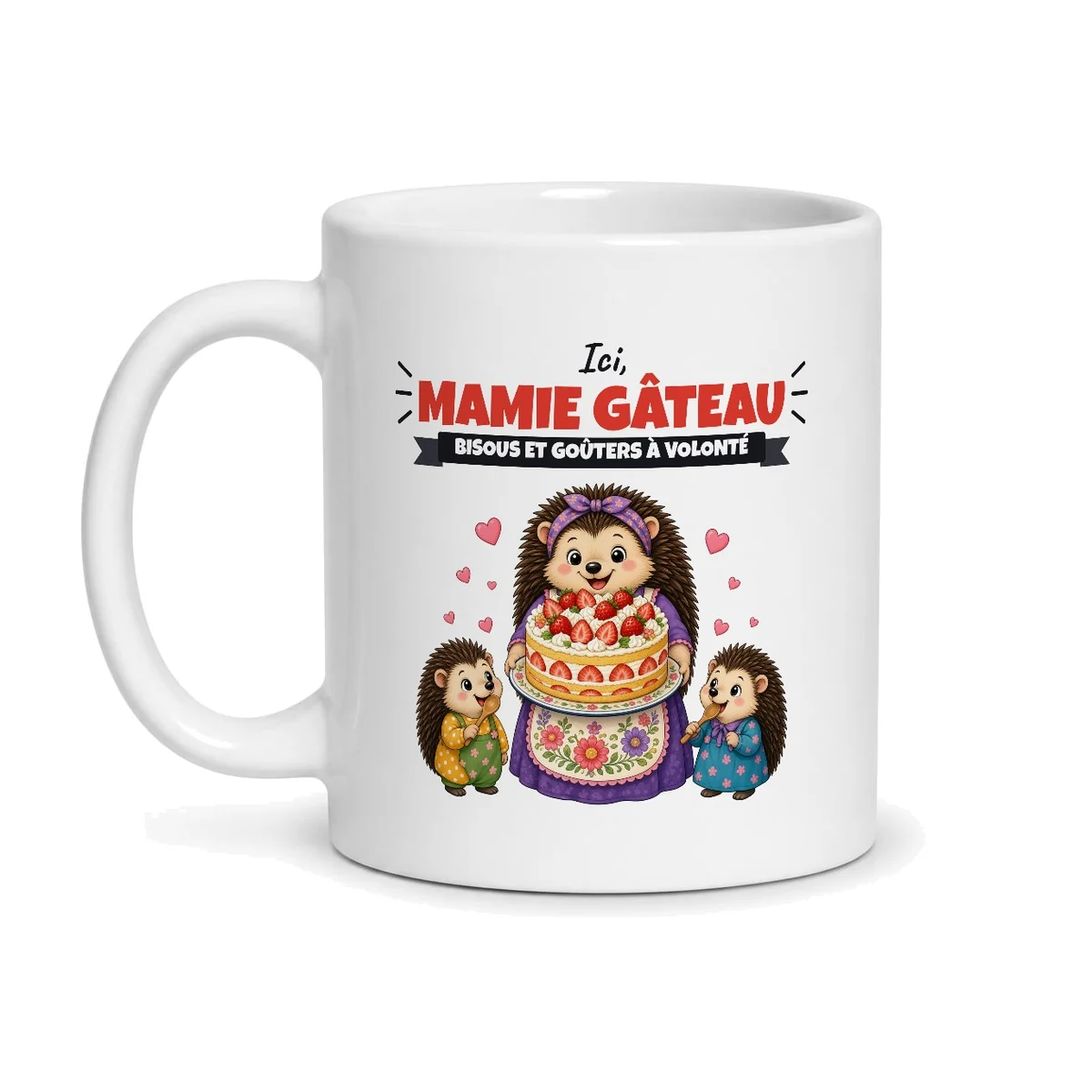 Mug mamie gâteau – mug blanc vu de face