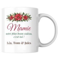Mug Mamie Noël personnalisé prénoms petits-enfants – mockup du mug