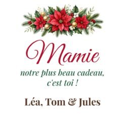 Mug Mamie Noël personnalisé prénoms petits-enfants – design à plat