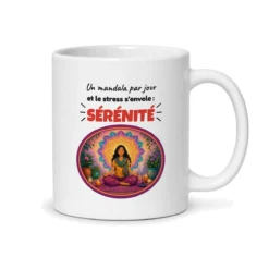 Mug mandala – mug blanc vu du dos