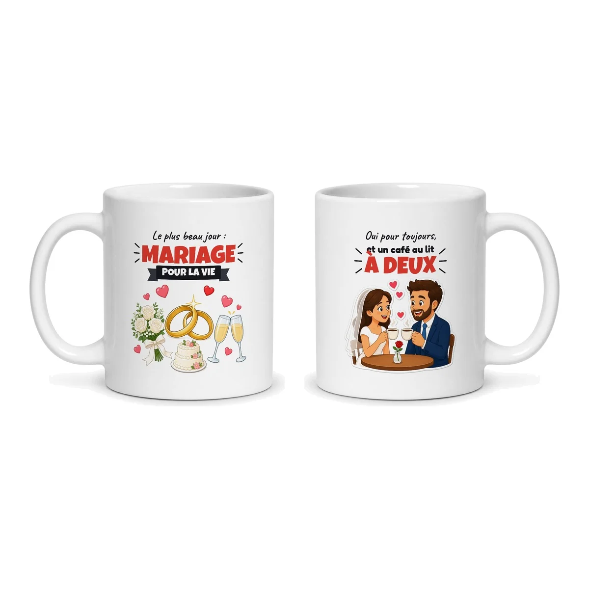 Mug mariage – les deux faces du mug côte à côte