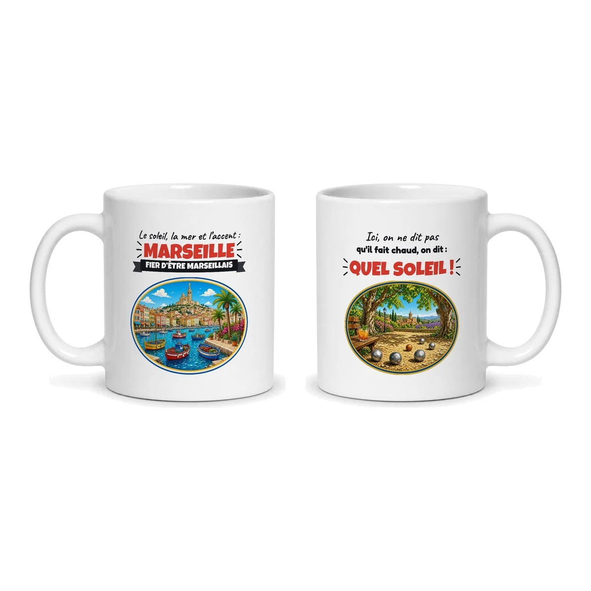Mug Marseille – les deux faces du mug côte à côte