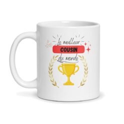 Mug « Le meilleur cousin du monde » – coupe dorée de la cousinade – mug personnalisé